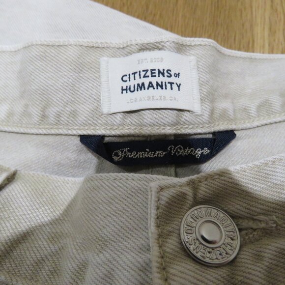 CITIZENS OF HUMANITY Daphne Crop Jeans in Ecru High Rise Minimalist Preppy - Picture 14 of 15